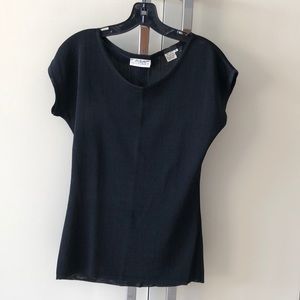 Vintage black boat neck knit top